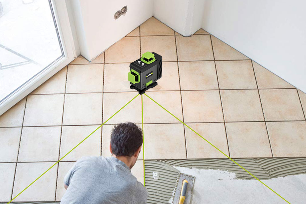 What are the specific comparative data between laser level and traditional ink fountain in construction efficiency?