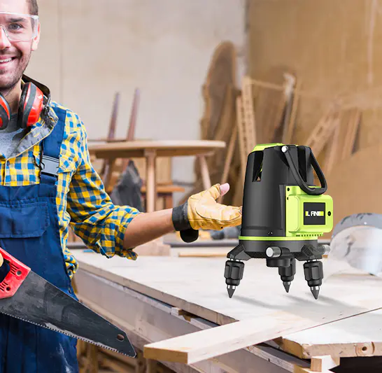 How are laser levels used in surveying and construction?